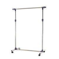 GARDEROBENSTÄNDER Kleiderständer mit Rollen Höhenverstellbare Kleiderstange - Silberfarben, Metall (86/95/45cm) - HOMCOM