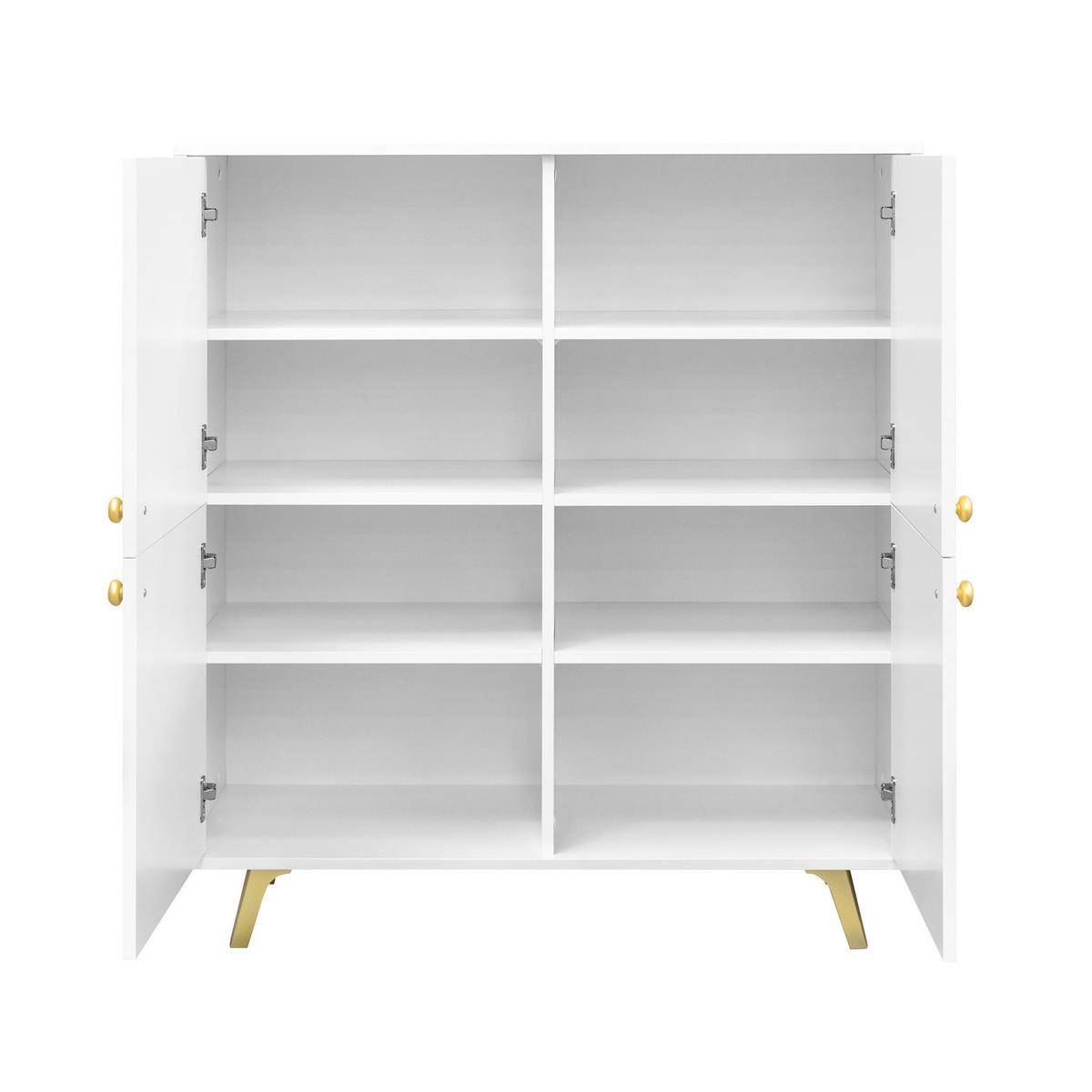 KOMMODE GALIO 140/86/41cm mit Schubladen 4 Türen Weiß - Weiß, Holzwerkstoff (140/86/41cm) - MASSENO