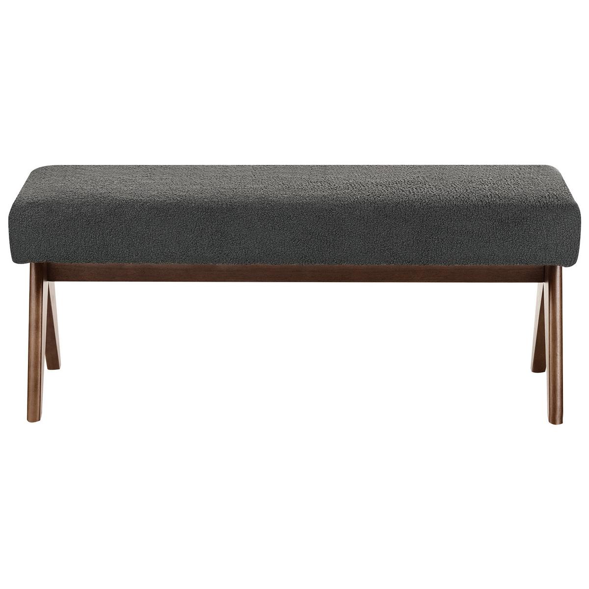 POLSTERBANK Bouclé Schwarz/Dunkelbraun Tamre - Schwarz, Textil (118/48/46cm) - Beliani
