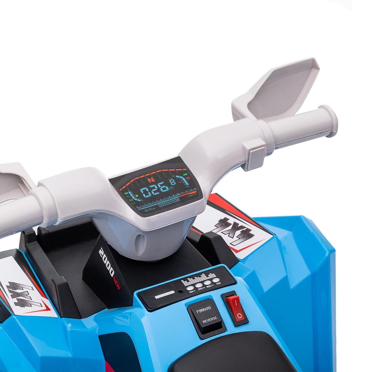 ELEKTRO Kinderquad, Mini Elektroquad mit Vorwärts-, Rückwärtsfunktion, Blau - Blau, Metall (70/41.5/48.5cm) - HOMCOM