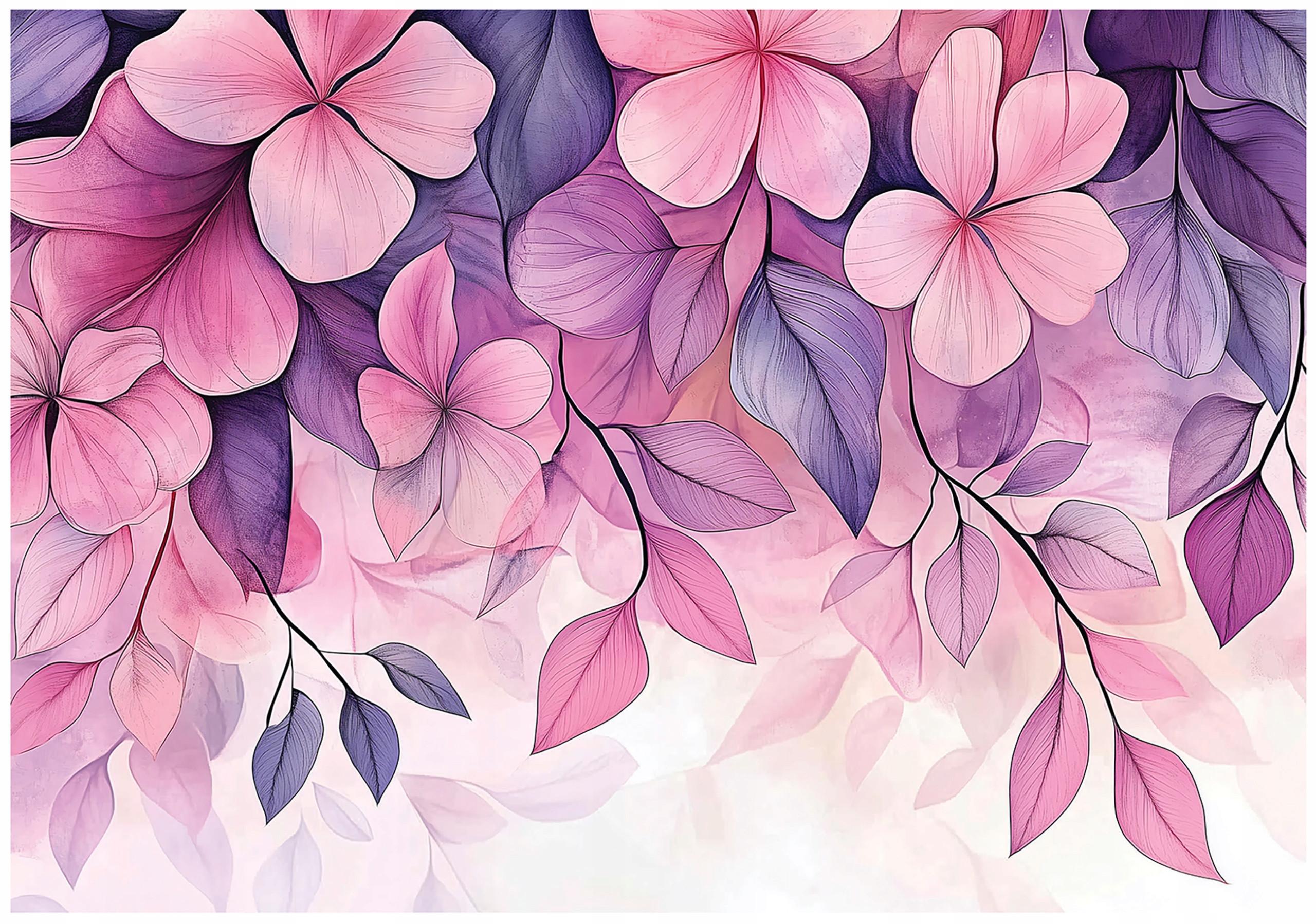 FOTOTAPETE Blumen Rosa Wohnzimmer Vlies Tapete 150x105 - Multicolor, Papier (150/105cm) - Wallarena