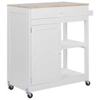 SERVIERWAGEN Weiß Trapani - Weiß/Braun, Holzwerkstoff (75/87/44cm) - Beliani