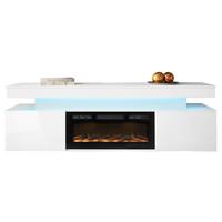 TV-LOWBOARD EF 2D Glossa mit Kamin - Weiß, Holzwerkstoff/Kunststoff (190/59/41cm) - MIRJAN24