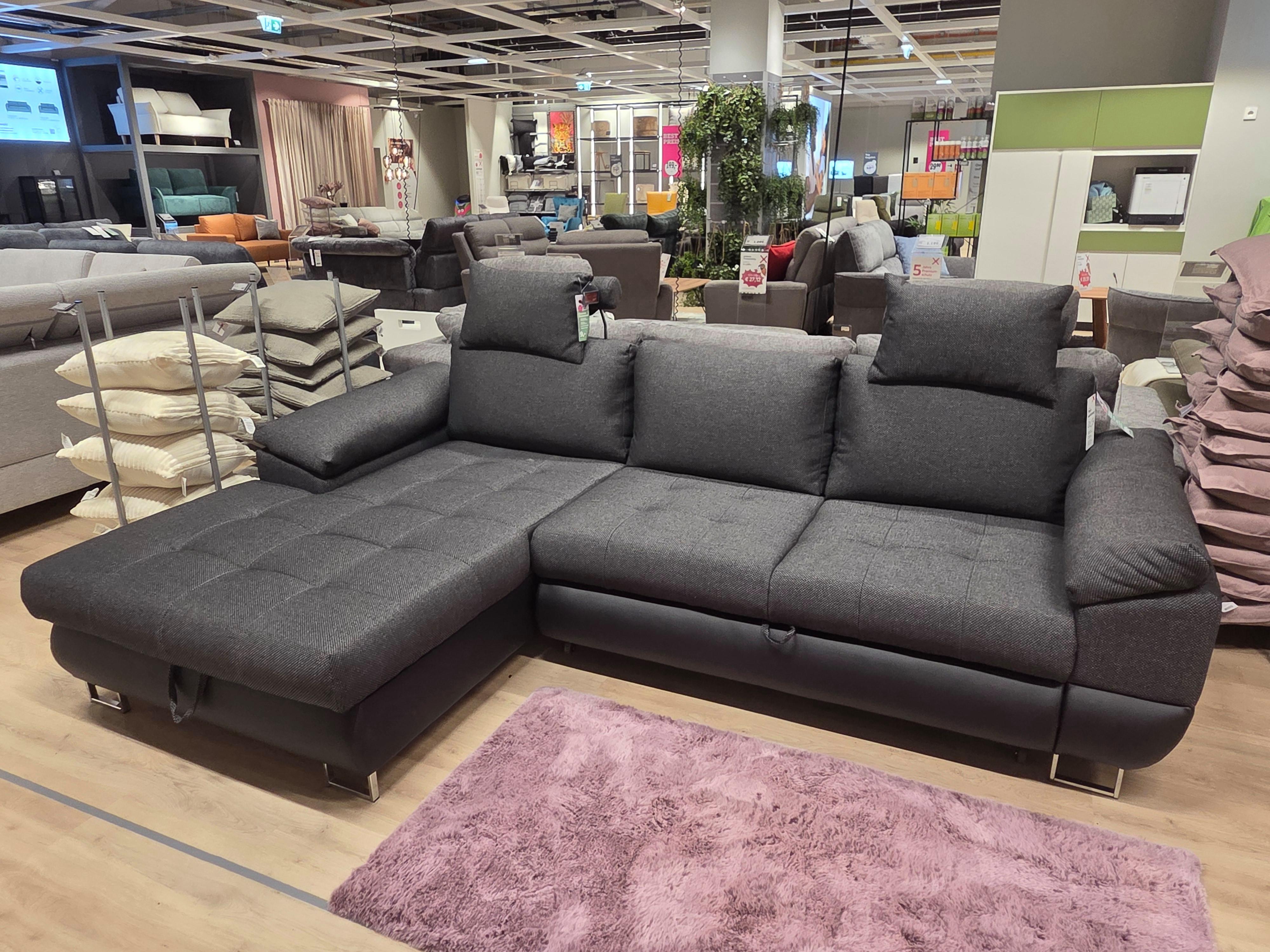 Ecksofa Focus mit Bettfunktion und Stauraum