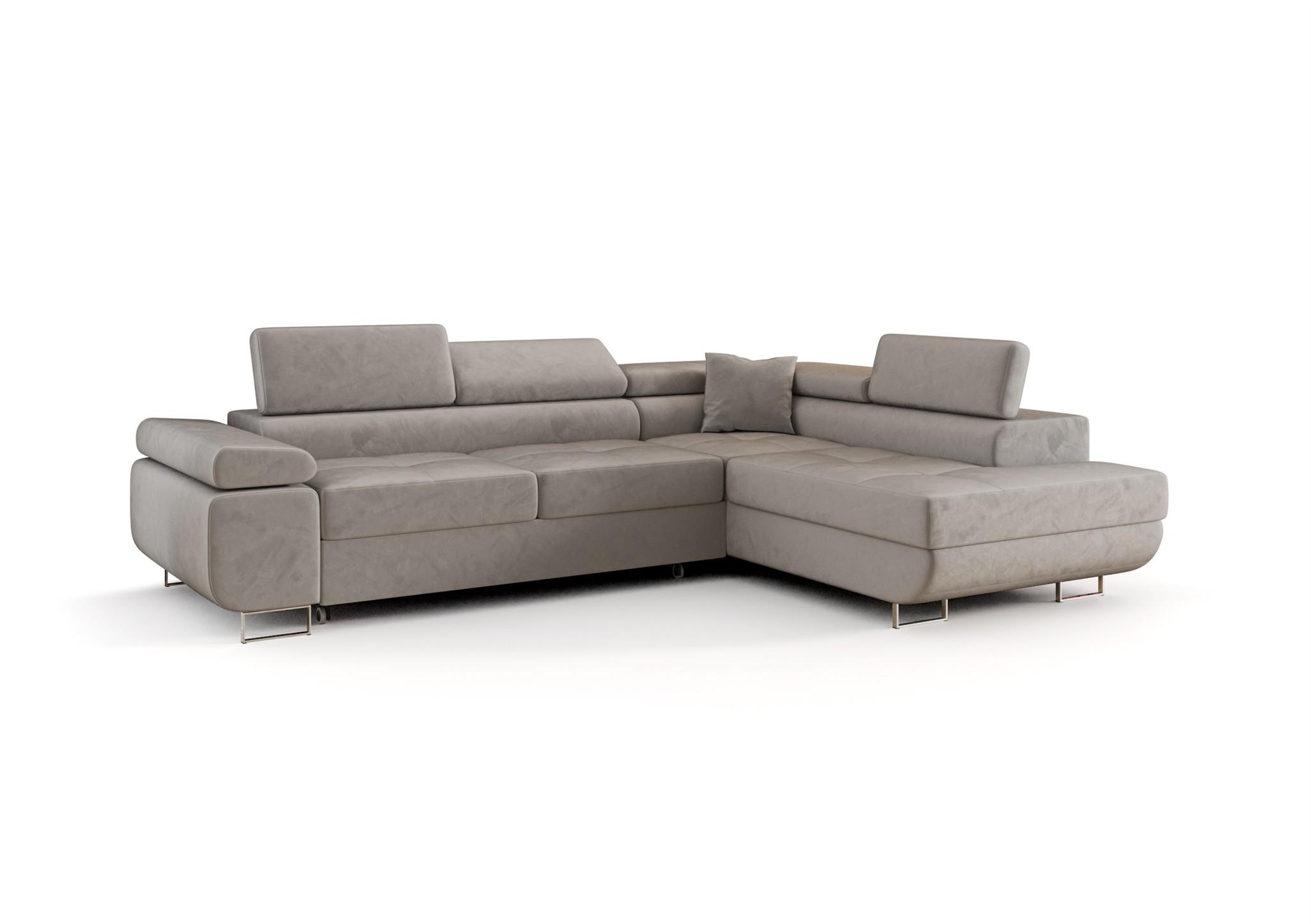 ECKSOFA Monaro Mit Schlaffunktion - Hellgrau, Holzwerkstoff/Textil (275/202cm) - Fun Möbel