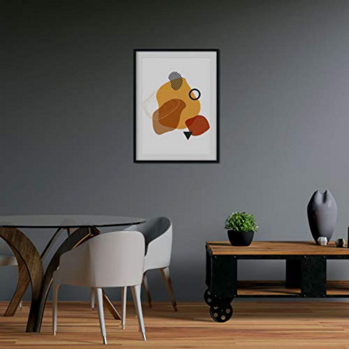 POSTER Set mit 4 abstrakten Collage Sahara Infinito Unendlichkeitsseiten A3 Schwarzer Rahmen - Schwarz, Papier (29.7/3cm) - Nacnic