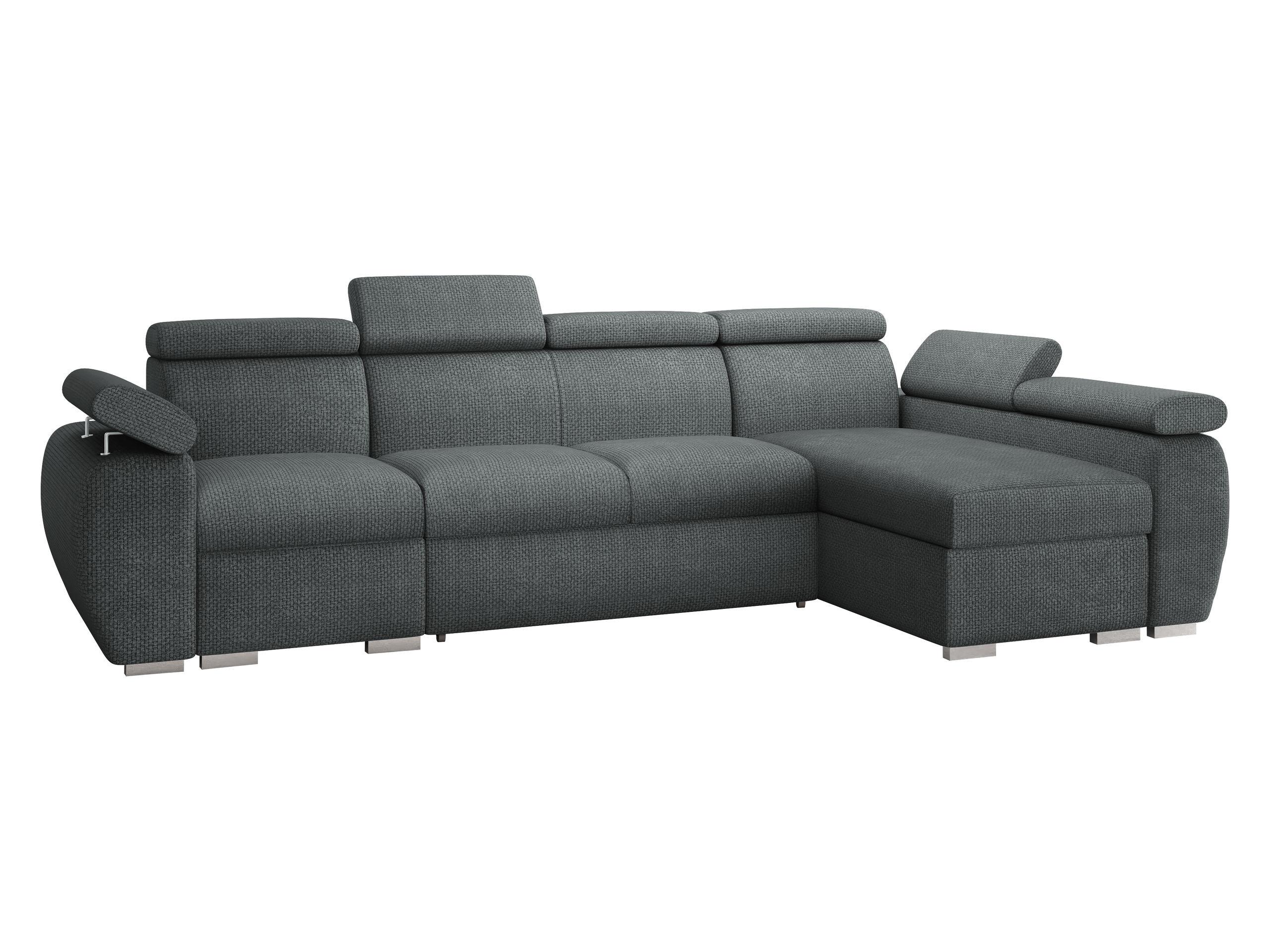 ECKSOFA Boston LCP, Seite: Rechts 1P(65)+2R+LCP - Silberfarben/Blaugrau, Holz/Textil (320/170cm) - MIRJAN24
