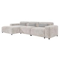 ECKSOFA L Form Jughlio Beige 331/165/75 cm Links mit Schlaffunktion - Beige/Schwarz, Kunststoff/Textil (165/331cm) - AX Living
