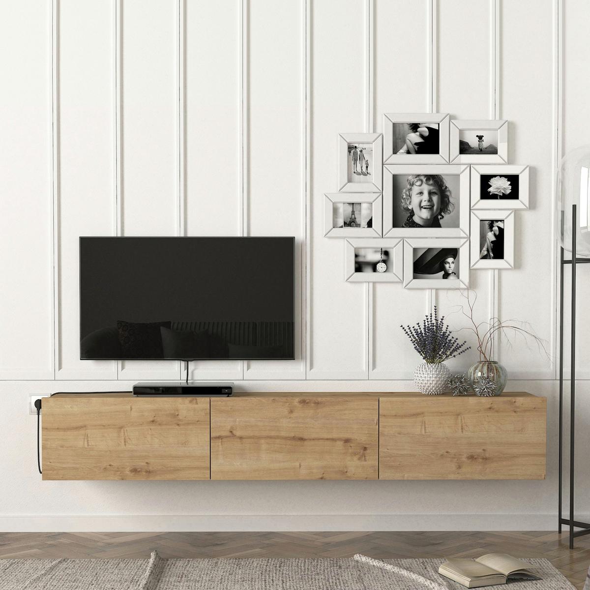 TV-ELEMENT Vihti - Eichefarben, Holzwerkstoff (180/29.5/31cm) - [en.casa]