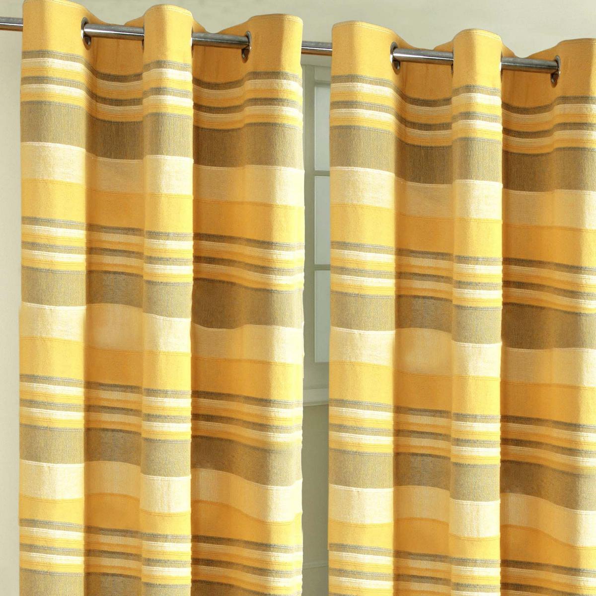 ÖSENVORHANG Morocco blickdicht 2er-Set, 167/228 cm - Gelb, Textil (167/228cm) - Homescapes