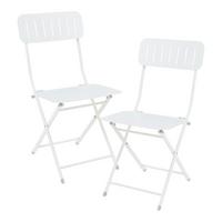 GARTENKLAPPSTUHL-SET 2 TLG. Sande - Weiß, Metall (42/84.5/50cm) - [en.casa]