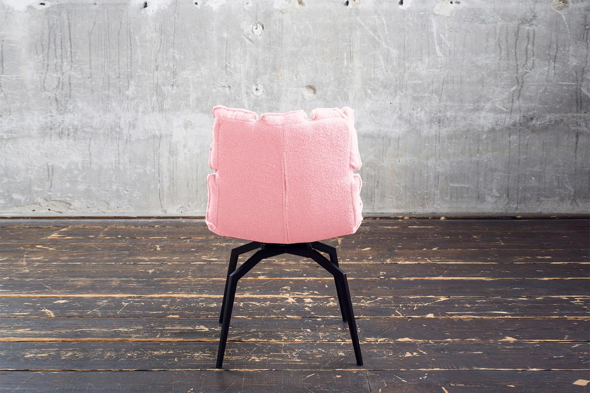 ESSZIMMERSTUHL BARO Pink Webstoff Drehbar (360°) (1er-Set) - Pink/Rosa, Kunststoff/Textil (54/86/65cm) - KAWOLA