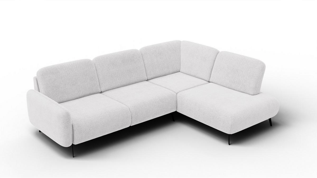 ECKSOFA FEBE 5-Sitzer rechts, creme - Creme/Schwarz, Holz/Textil (271/190cm) - Wozimo