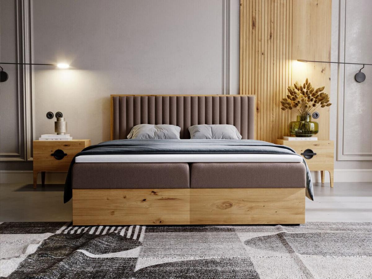 BOXBETT Forest 180x200 Braun - Braun, Holz/Textil (180/200cm) - Graingold