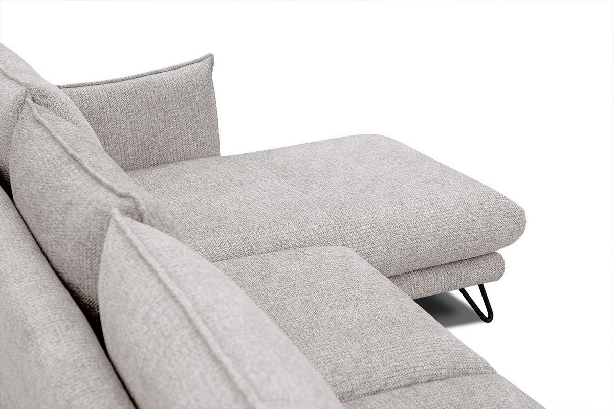 ECKSOFA HOSTEN 4-Sitzer, beige - Beige/Schwarz, Holzwerkstoff/Textil (269/158cm) - Wozimo