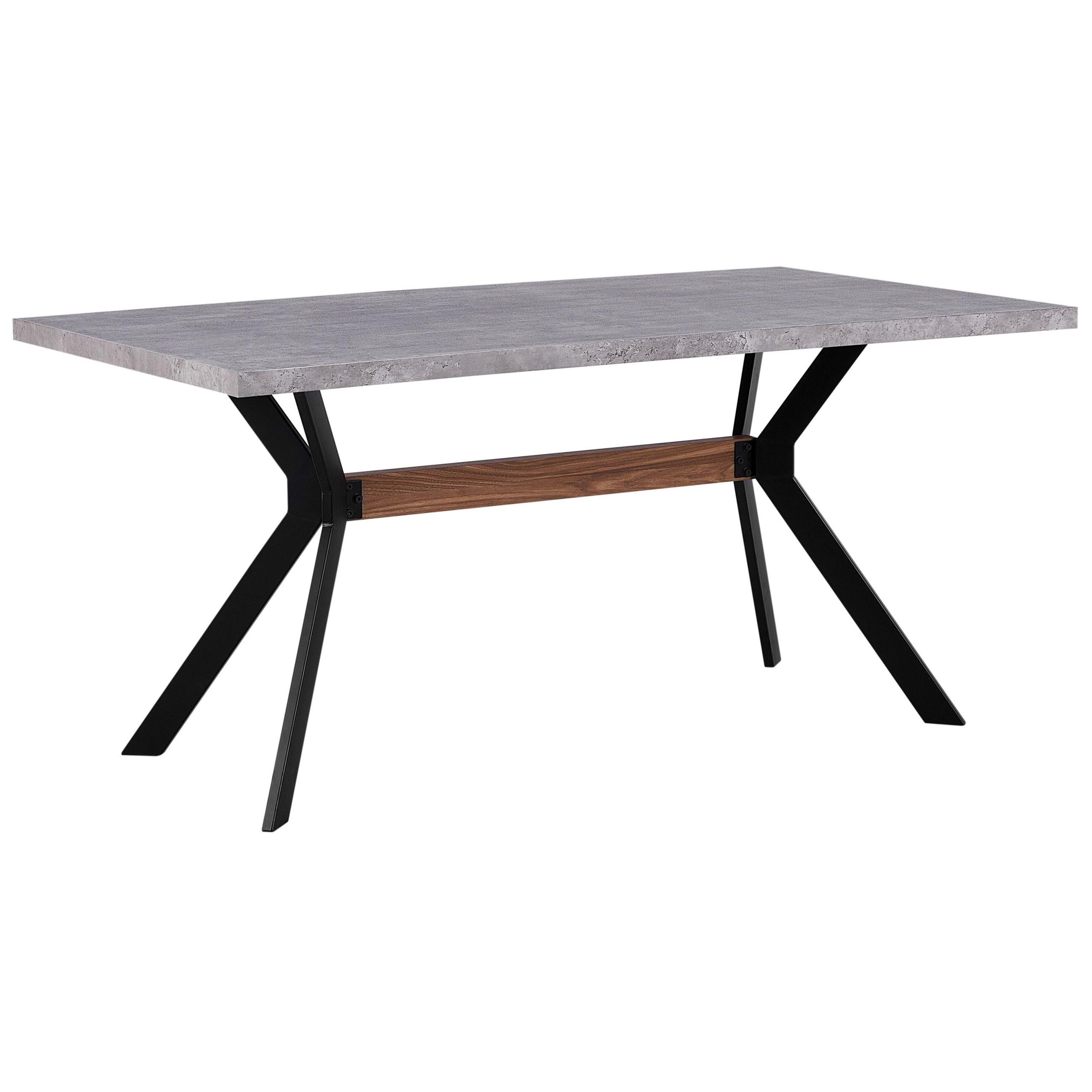ESSTISCH 160/90/75 cm Hellgrau Rechteckig Benson - Grau, Holzwerkstoff (160/90/75cm) - Beliani