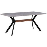 ESSTISCH 160/90/75 cm Hellgrau Rechteckig Benson - Grau, Holzwerkstoff (160/90/75cm) - Beliani