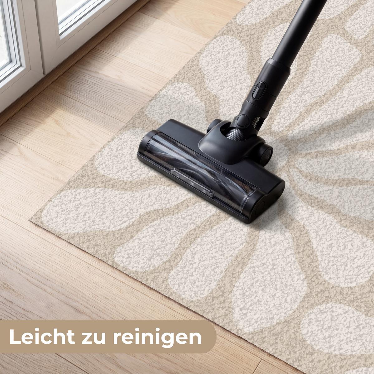 FUSSMATTE Floral - Druck - Beige - Braun - Minimalistisch Schmutzfangmatte 180x120 cm - Sandfarben, Kunststoff (180/0.4cm) - MuchoWow
