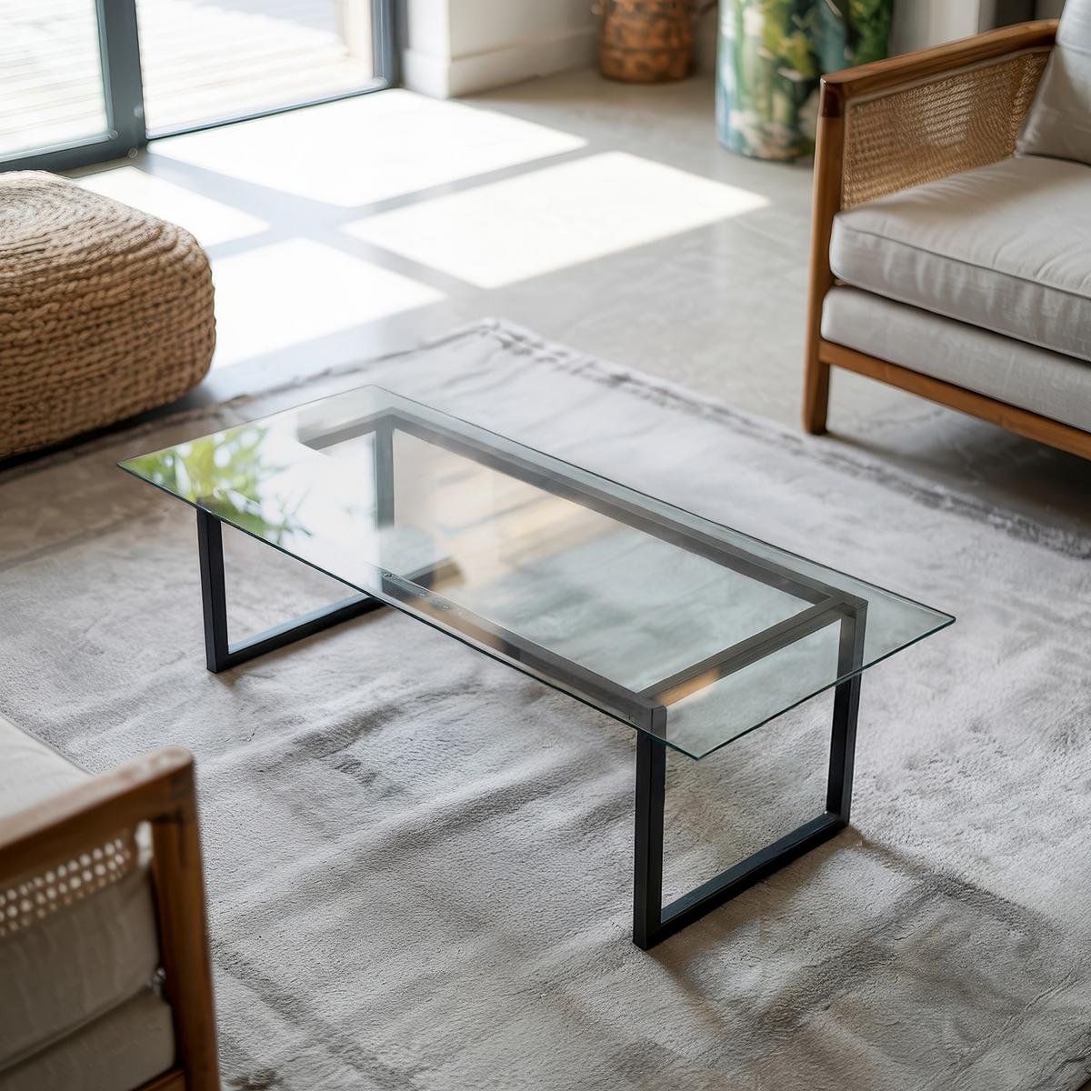 TISCHPLATTE 125 x 50 cm Transparente Glasplatte - Transparent, Glas (50/125/0.4cm) - TULUP