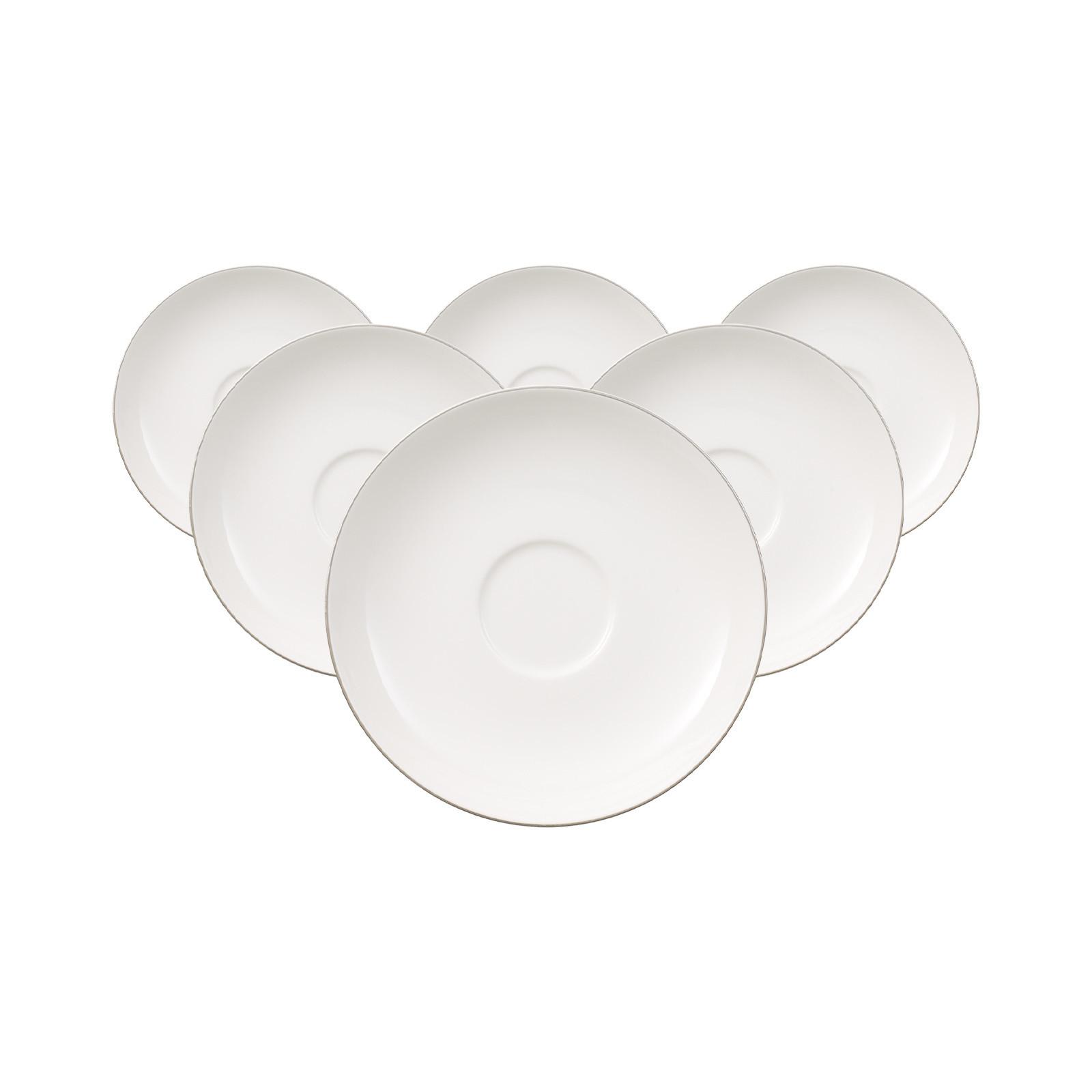 UNTERTASSEN Anmut Platinum No.1 weiß ø 15 cm 6er Set - Weiß, Keramik (15cm) - Villeroy & Boch