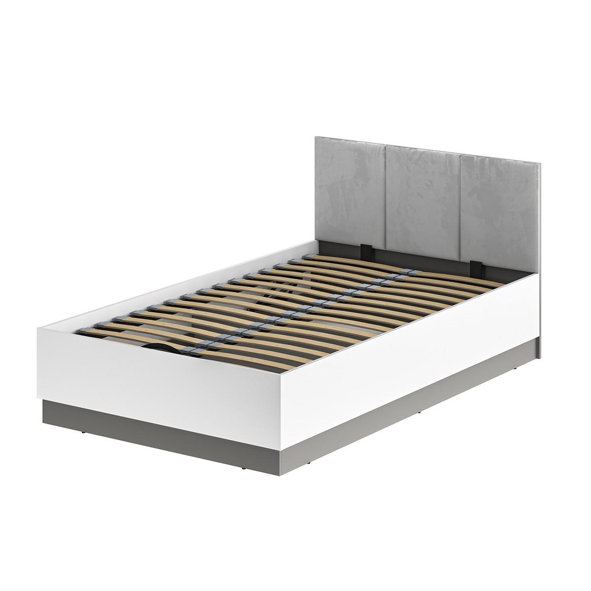 BOXBETT 120/200 Luor Weiß und Grau - Weiß, Holzwerkstoff (120/200cm) - Petits-meubles