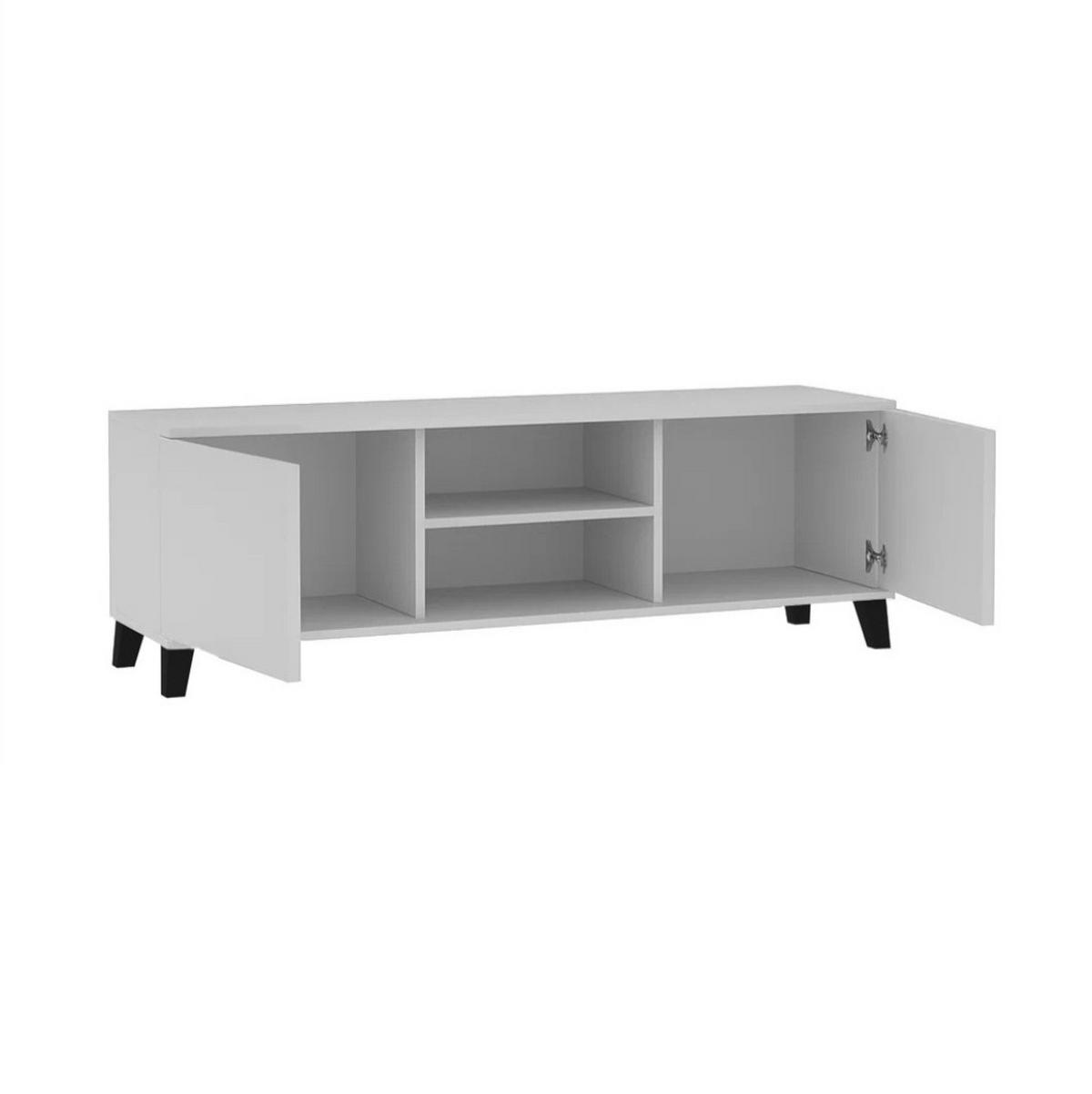 LOWBOARD Home mit 2 Türen, mit Griffen, eiche Artisan - Schwarz/Eiche Artisan, Holzwerkstoff (150/50/40cm) - Beautysofa