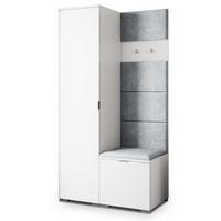 GARDEROBENSCHRANK LORI 95/181/51 cm Modern Weiß - Hellgrau/Weiß, Holzwerkstoff (95/181/51cm) - MASSENO