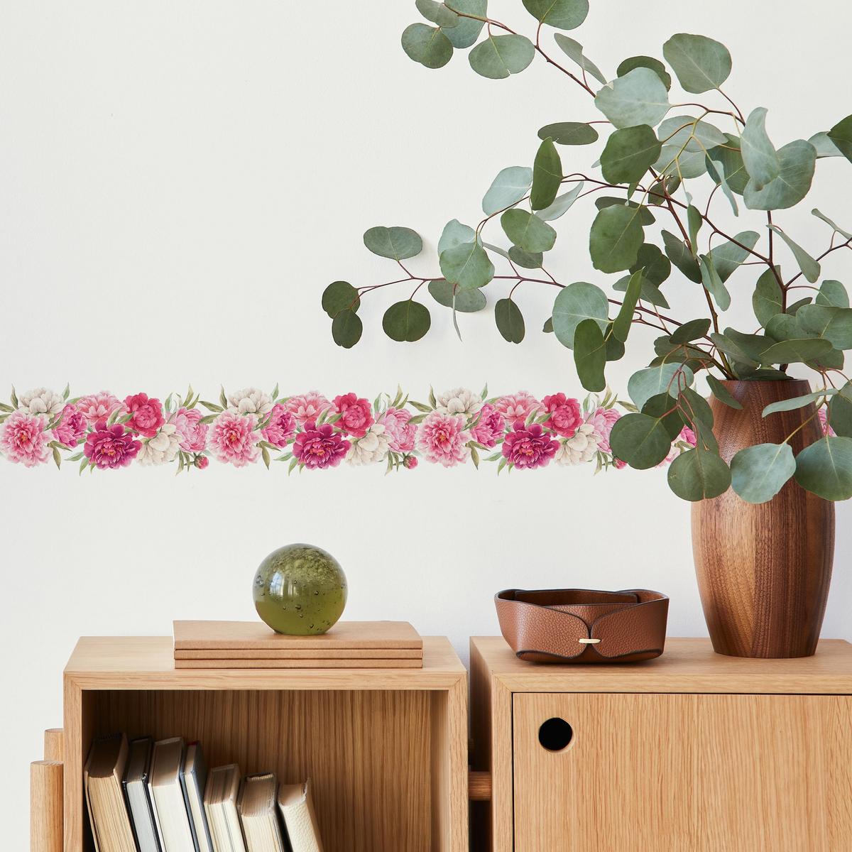 TAPETENBORDÜRE selbstklebend Pfingstrosen Blumen Natur - Beige/Weiß, Papier (10/300/300cm) - Muralo