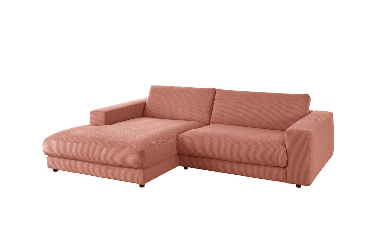 ECKSOFA MADELINE Braun Cord - Schwarz/Braun, Kunststoff/Textil (270/190cm) - KAWOLA