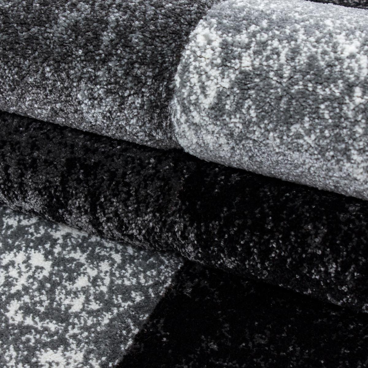 KURZFLORTEPPICH LATEMAR, kariert, Schwarz, 140 x 200 cm - Schwarz, Textil (140/200cm) - KADIMA DESIGN