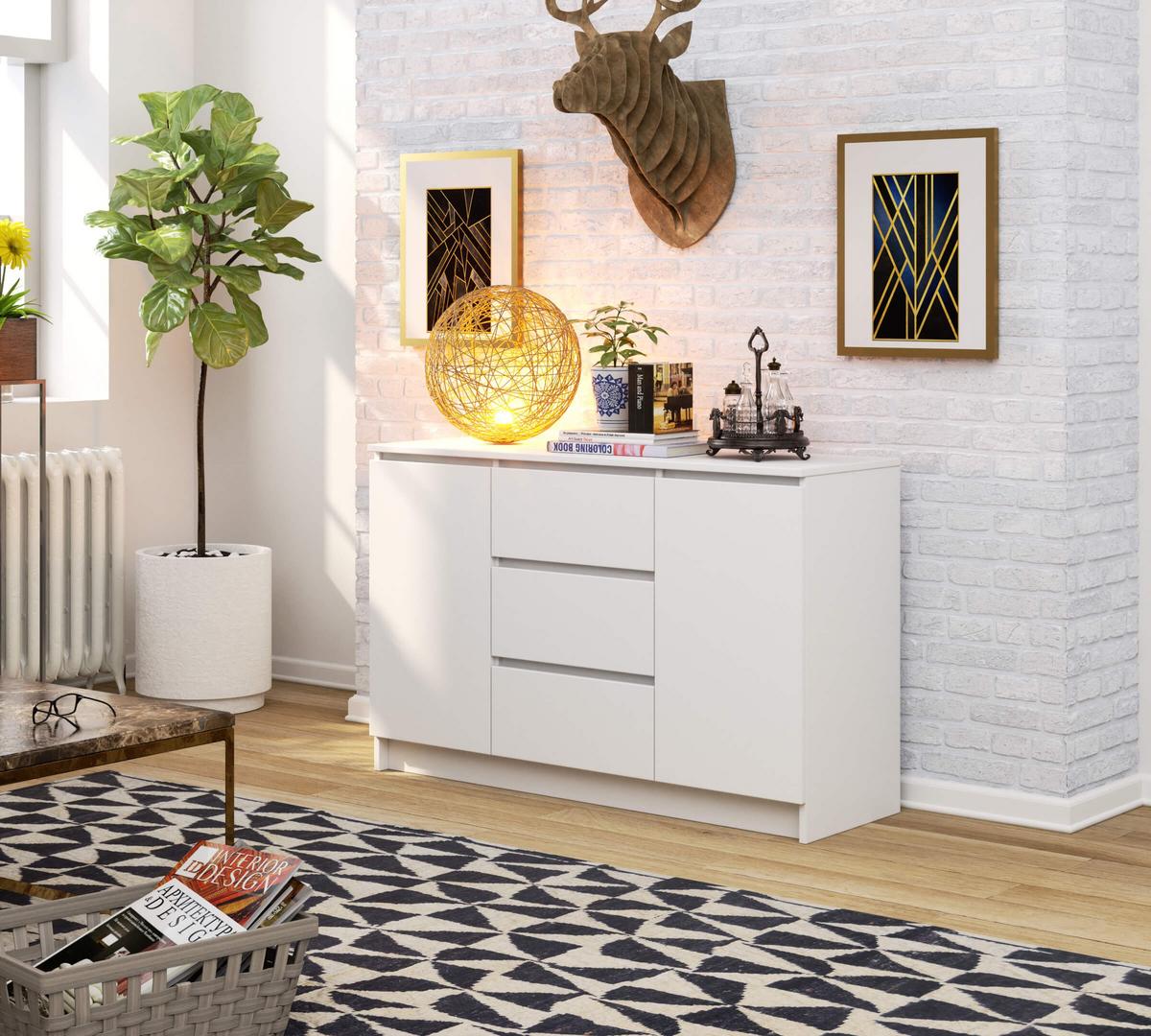 KOMMODE Weiß 77/120/40 - Weiß, Holzwerkstoff (120/77/40cm) - RAUMHIRSCH FURNITURE