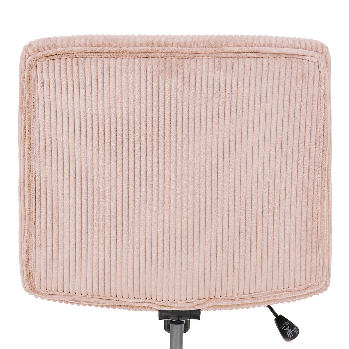 SCHREIBTISCHSTUHL Cord Pastellrosa Geddes - Pink, Textil (59/85/71cm) - Beliani