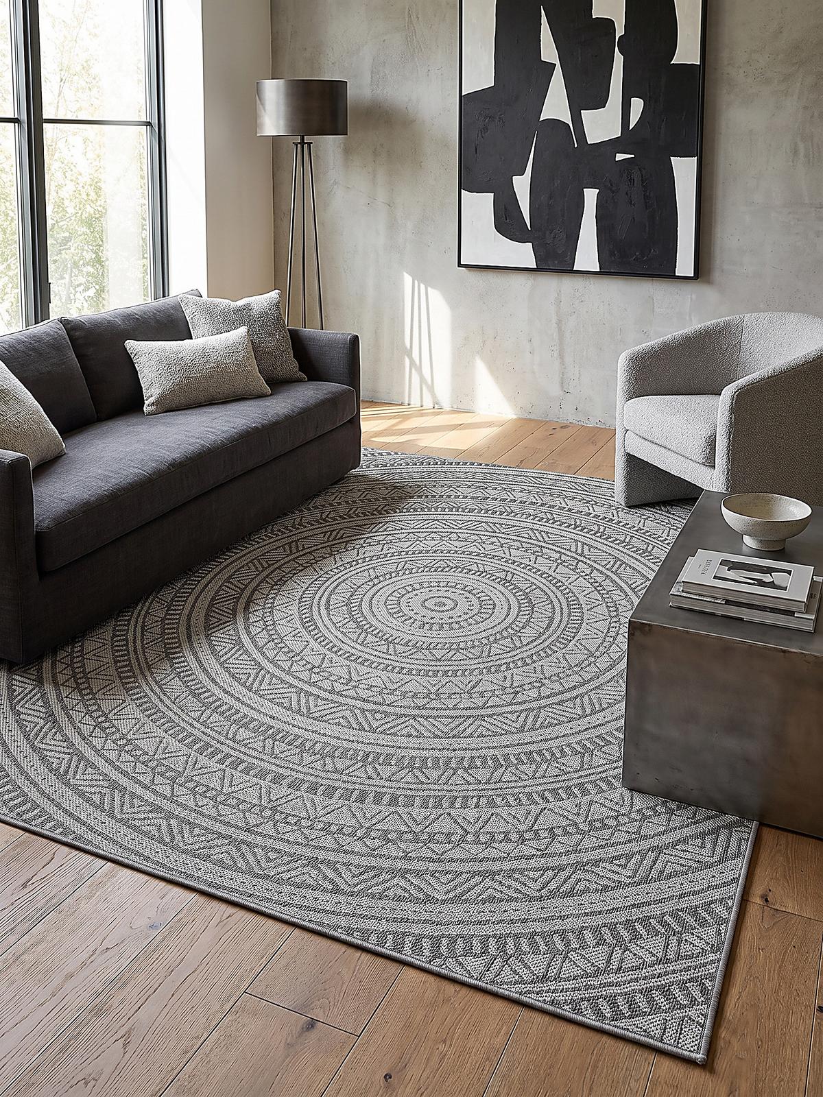 FLACHWEBTEPPICH Orientalisch BORNO Polypropylen Anthrazit 140 x 200 cm - Anthrazit, Textil (140/200cm) - KADIMA DESIGN