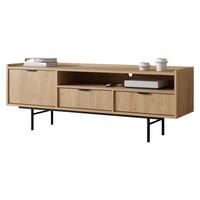 TV-LOWBOARD Edison 150 - Eichefarben/Schwarz, Holzwerkstoff/Metall (150/55/40cm) - MIRJAN24