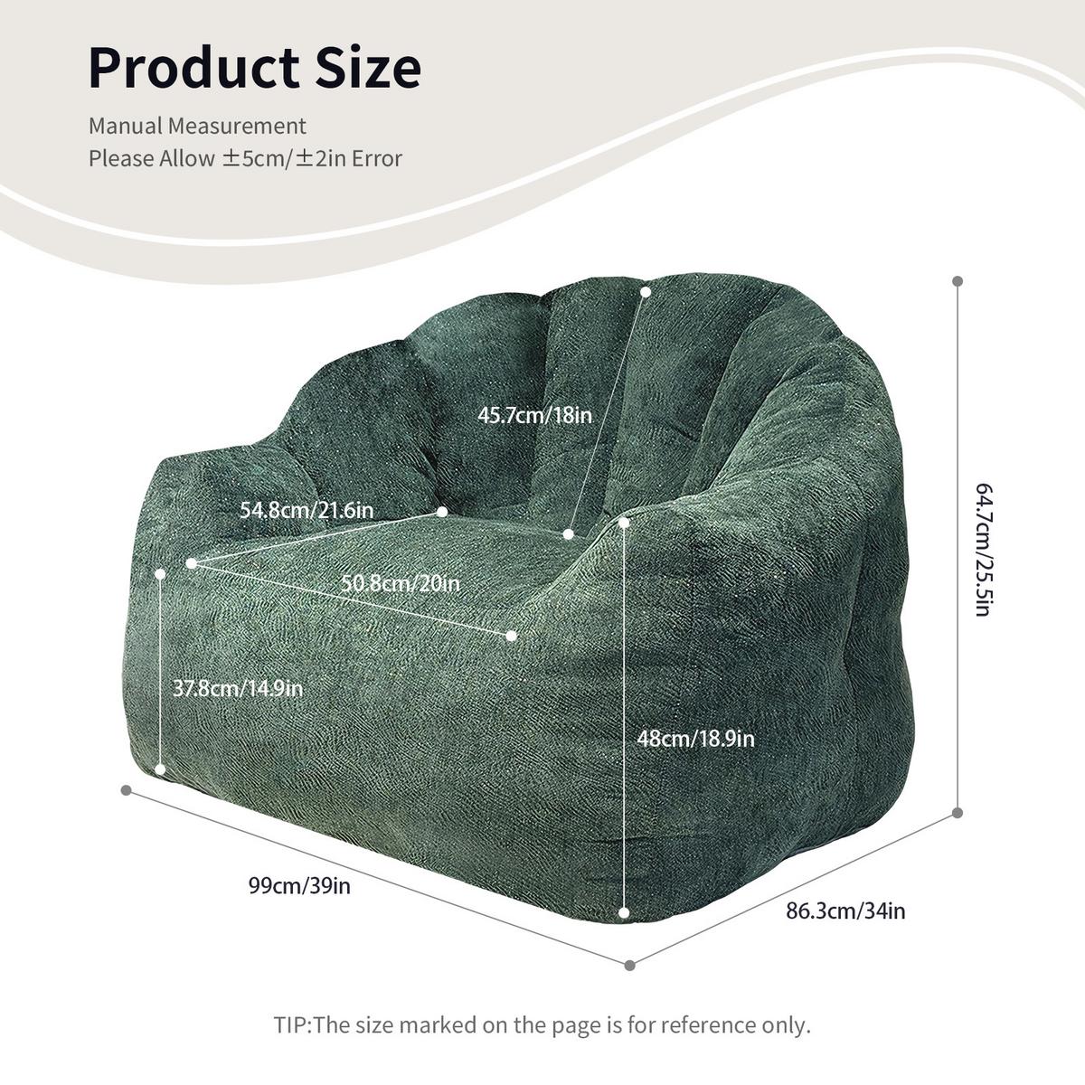 SESSEL aus Flanell mit ergonomischer Bärentatzen-Form - Grün, Textil (86.3/64.7/99cm) - Urban Meuble