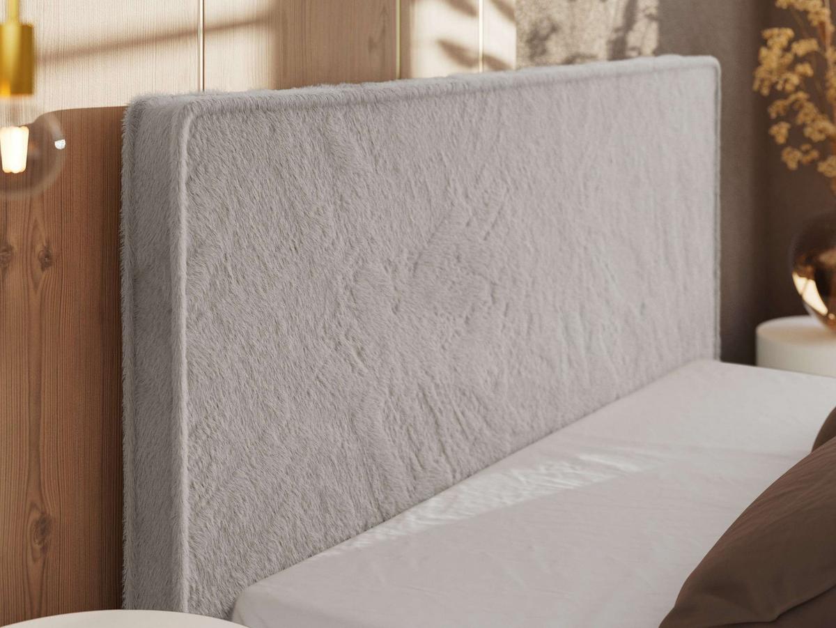 POLSTERBETT CORIVO CLASSIC 200/200 - Hellgrau Plüsch - Pocket-Matratze - Hellgrau/Schwarz, Kunststoff/Textil (200/200cm) - MKS