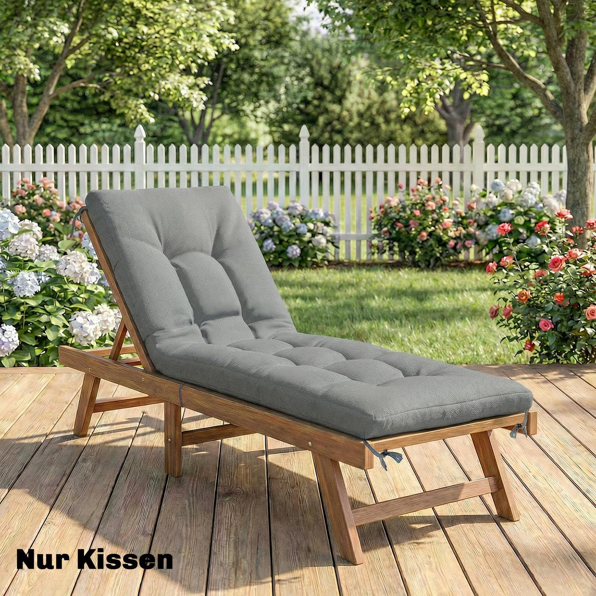 SITZKISSEN aus Polyester & PP-Baumwolle Hellgrau - Hellgrau, Textil (65/13/198cm) - Outsunny
