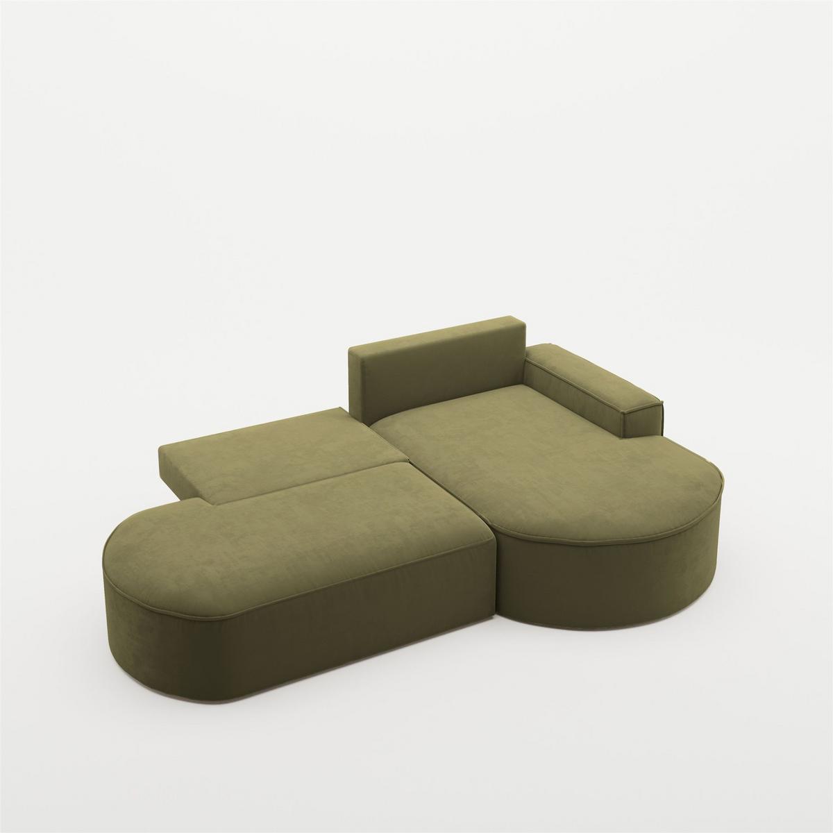 ECKSOFA Venedig Mit Schlaffunktion - Grün, Holzwerkstoff/Textil (278/179cm) - Fun Möbel