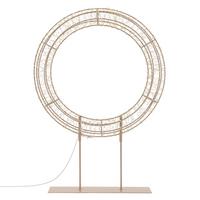 LED WEIHNACHTSKRANZ 53 cm mit Sockel Weihnachtsdeko mit Lichterkette 300 LED Warmweiß - Beige, Metall (38/53/8cm) - ECD-Germany