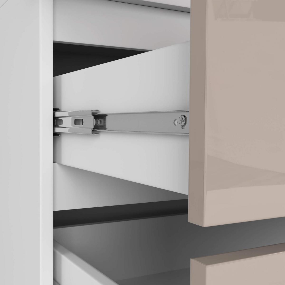 KLEIDERSCHRANK Weiß, Cappuccino Glanz 180/90/51 - Weiß, Holzwerkstoff (90/180/51cm) - RAUMHIRSCH FURNITURE