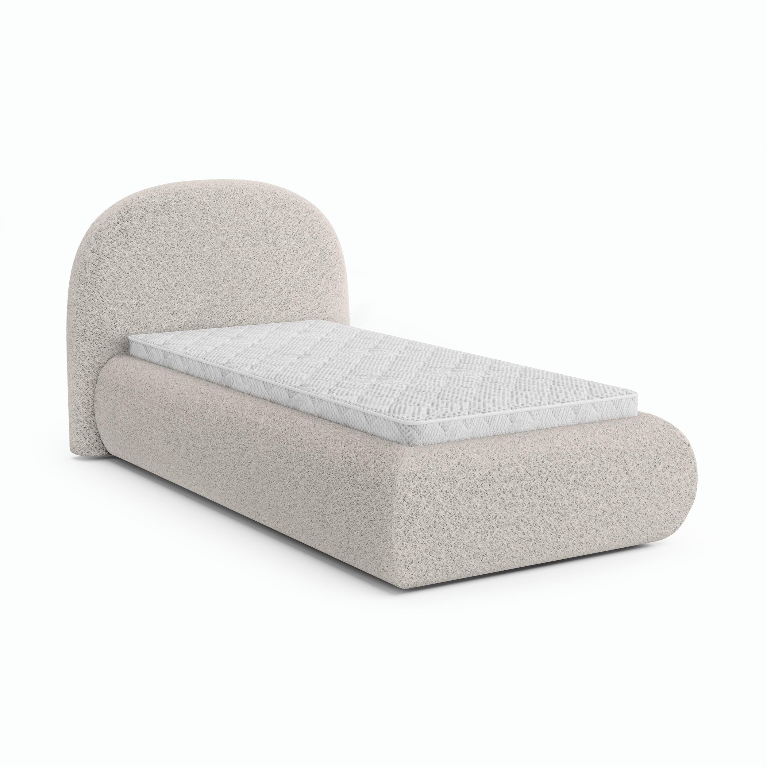 POLSTERBETT Motti 90x200, Einzelbett mit Bettkasten und Schaumstoffmatratze 10 cm, Beige - Beige, Holzwerkstoff (90/200cm) - Beautysofa