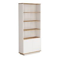 BÜCHERREGAL mit 2 Türen und 4 Ablagen in Atlantik-Kiefer und Weiß 75/26/168 cm - Weiß, Holzwerkstoff (26.8/168.3/16cm) - Calicosy