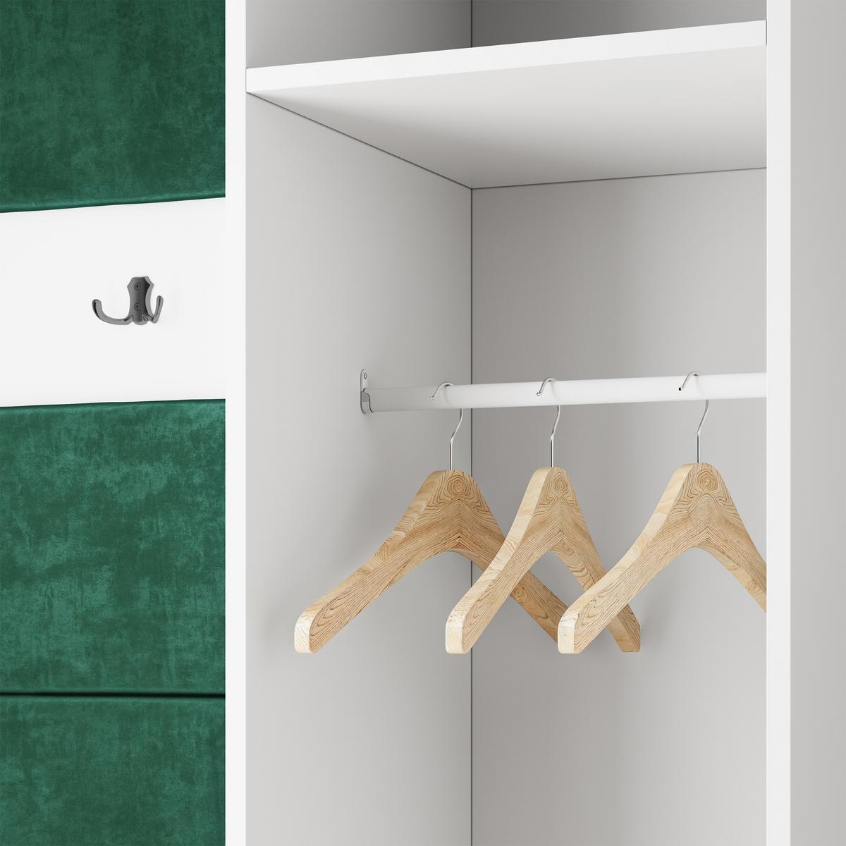 GARDEROBENSCHRANK LORI 95/181/51 cm Modern Garderobe-Set Eiche Wotan - Eiche Wotan/Schwarz, Holzwerkstoff (95/181/51cm) - MASSENO
