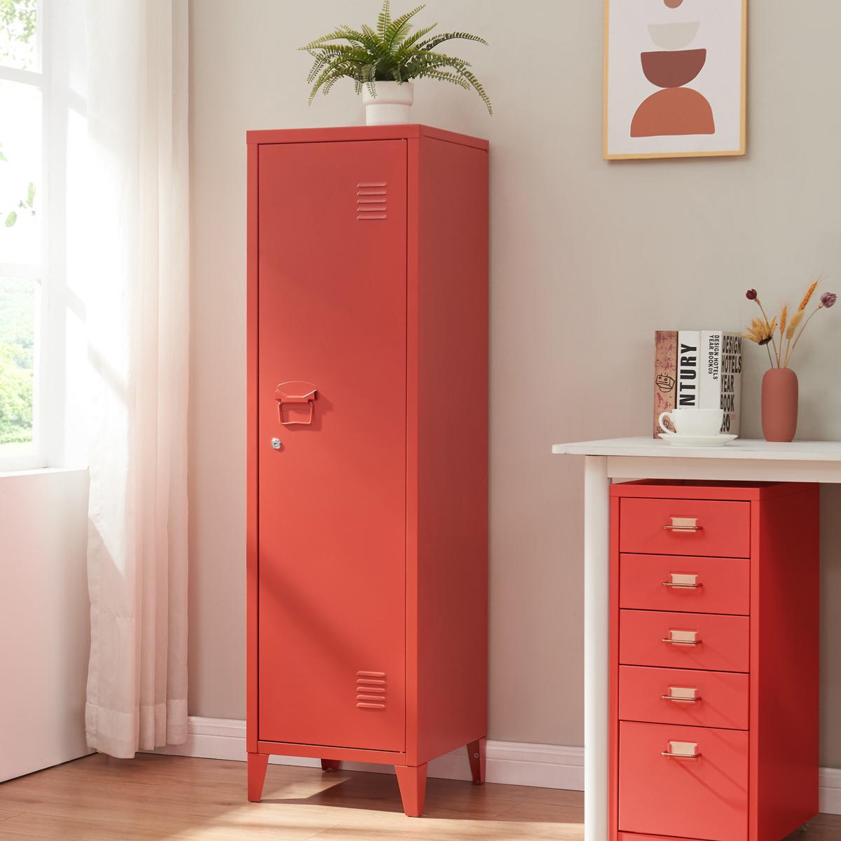 EINZELSPIND Kurikka - Rot, Metall (38/137/38cm) - [en.casa]