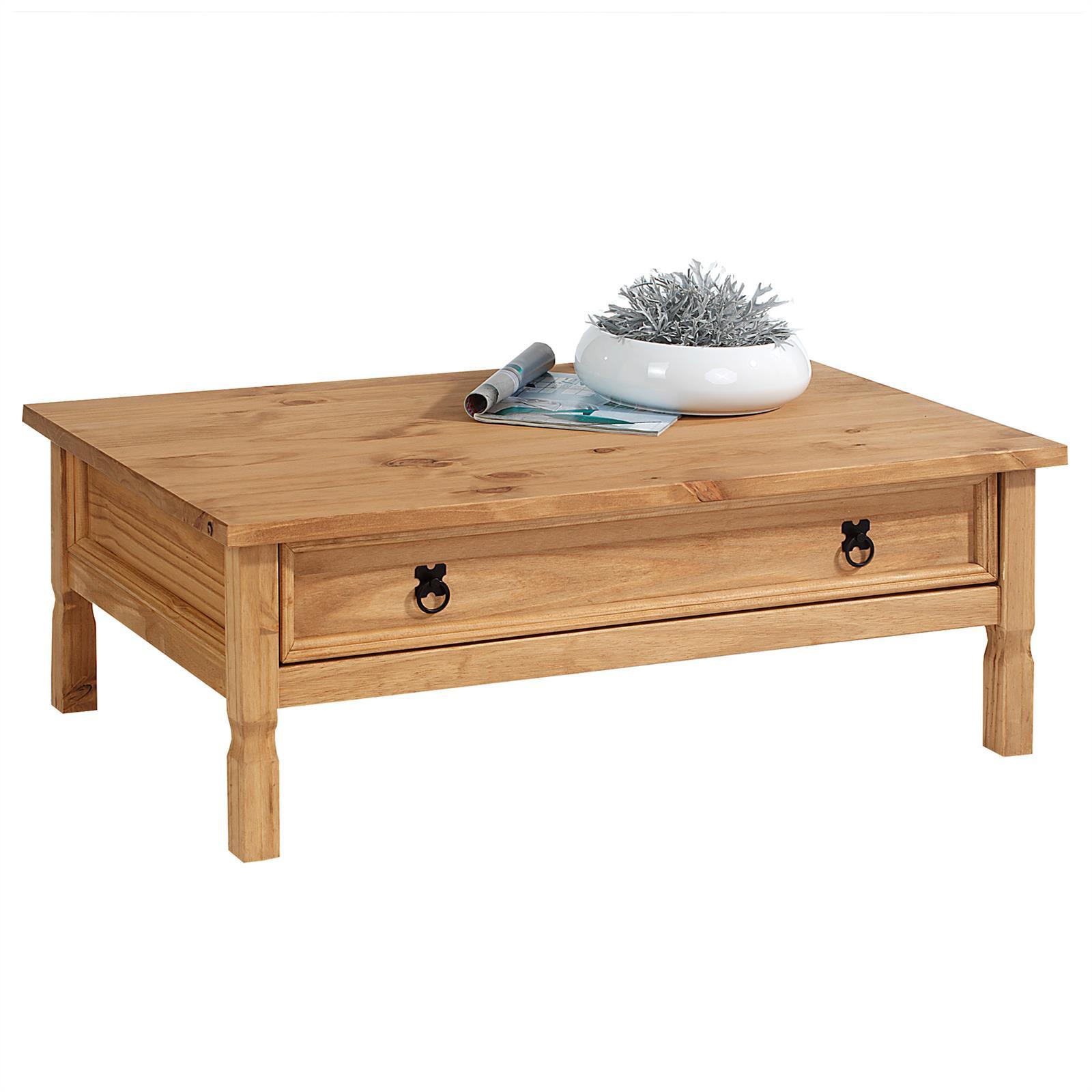 MEXICO MÖBEL COUCHTISCH TEQUILA gebeizt/gewachst - Kieferfarben, Holz (65/100/37cm) - IDIMEX