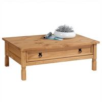 MEXICO MÖBEL COUCHTISCH TEQUILA gebeizt/gewachst - Kieferfarben, Holz (65/100/37cm) - IDIMEX