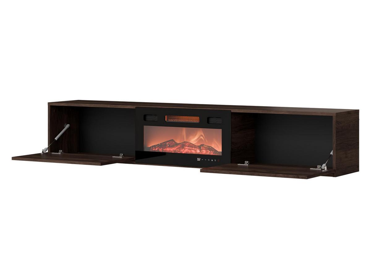 TV-LOWBOARD Govi Bis 180 EF mit Kamin - Nussbaumfarben, Holzwerkstoff (180/33/32cm) - MIRJAN24