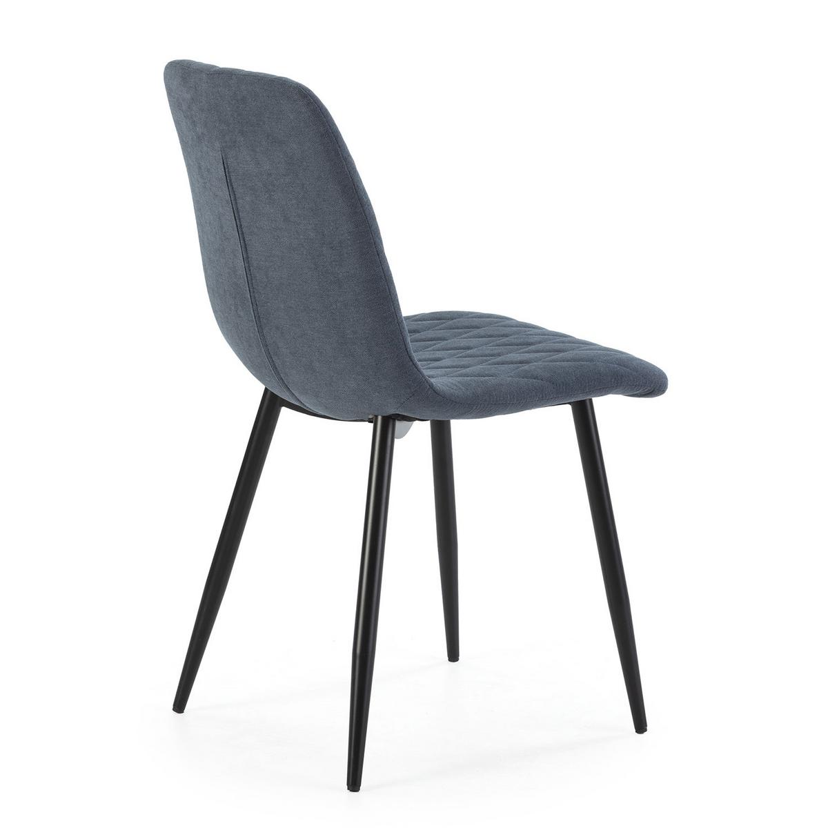 STUHL 4er-Set Abril blauer Stoff - Blau, Textil/Metall (45/84/56cm) - VS Venta-stock