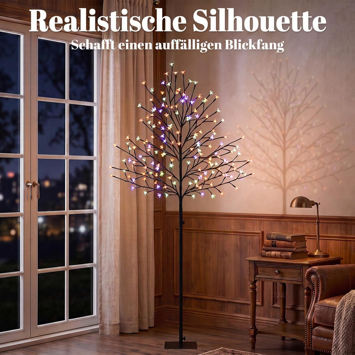 BELEUCHTETER-KIRSCHBLÜTENBAUM Stahl Transparent - Schwarz, Metall (55/150/55cm) - HOMCOM