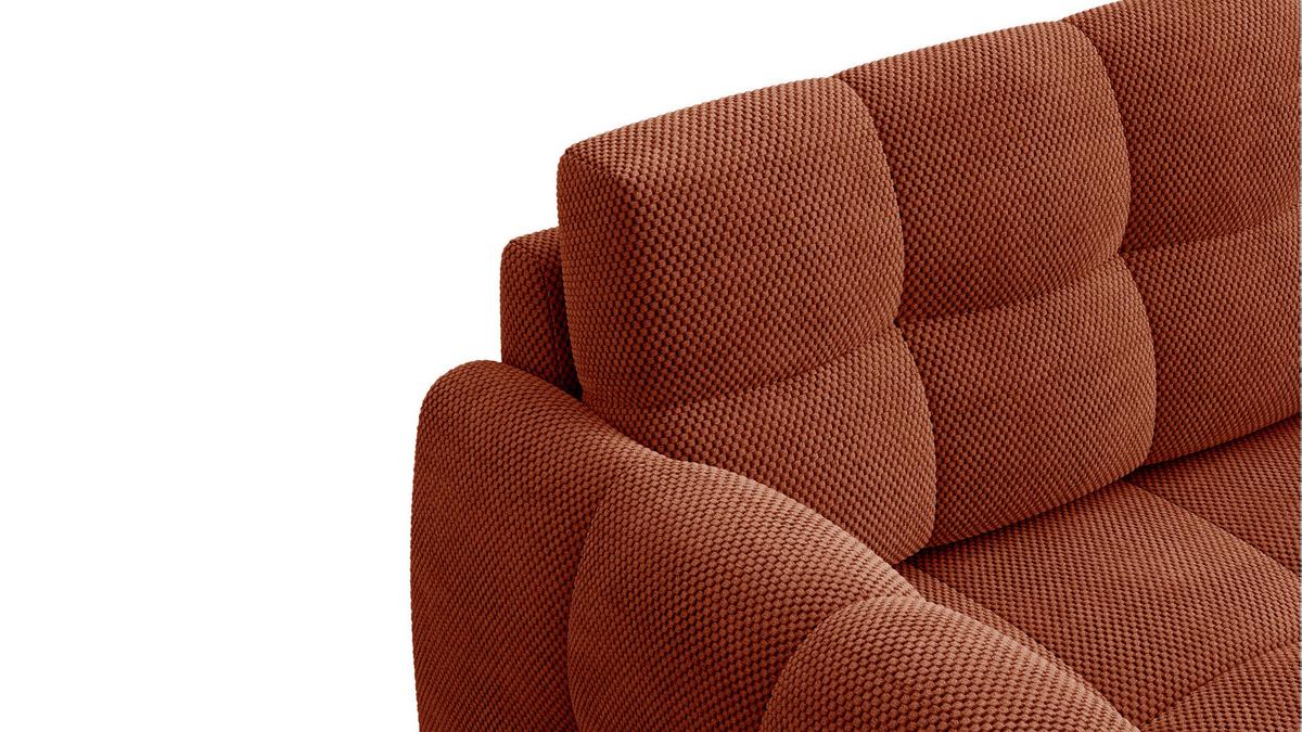 SOFA MELLOW 2-Sitzer, dunkelorange - Dunkelorange/Schwarz, Holz/Textil (153/87/98cm) - Wozimo